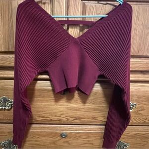 Windsor Maroon Ribbed Knit Top